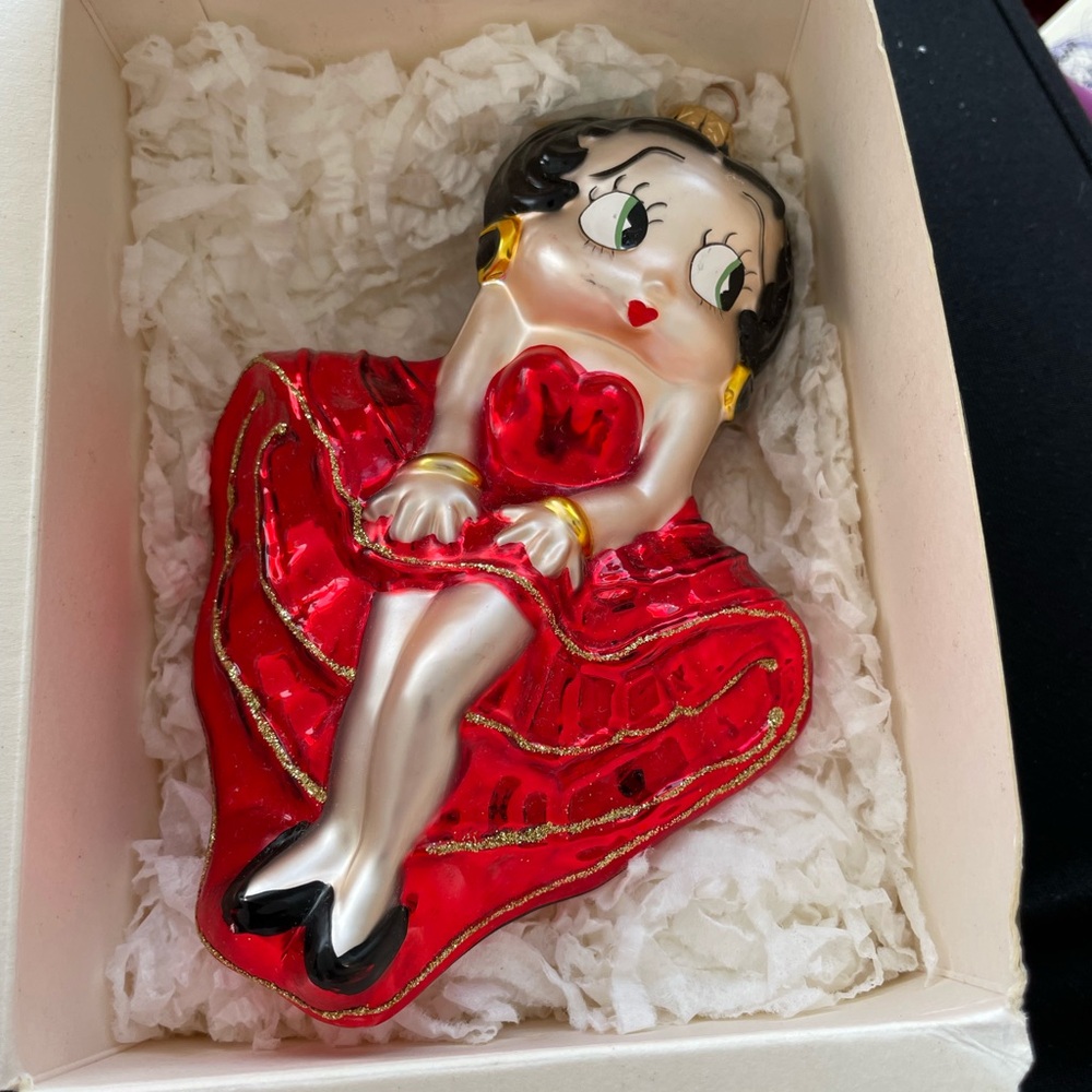 Kurt Adler Polonaise Collectible Blown Glass 90s Christmas Ornament Betty Boop